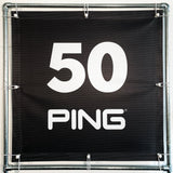 RA-TM9561 Amtech Range PVC Mesh Golf Driving Range Yardage Distance Banner 100x100 PING Black 50