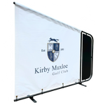 Bay Divider steel powder coated frame customisable bespoke banner for the golf driving range bay