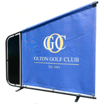 Bay Divider steel powder coated frame customisable bespoke banner for the golf driving range bay