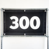 PVC Mesh Golf Driving Range Yardage Distance Banner Black 300